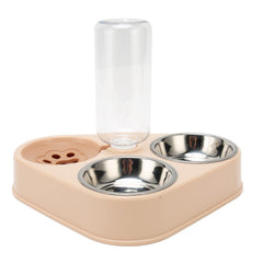 Cat Food and Water Bowl Set Pet Waterer Bottle Food Bowl Set with Automatic Water Dispenser Bottle for Cat and Puppy