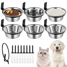 Dandat 6 Pack Elevated Dog Bowls 25 oz Wall Mounted Dog Bowl Stainless Steel Adjustable Height Raised Dog Bowls Metal Dog Food and Water Bowls for Cat Puppy and Dogs