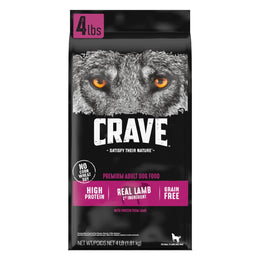 CRAVE Grain Free High Protein Adult Dry Dog Food with Lamb 4 lb. Bag