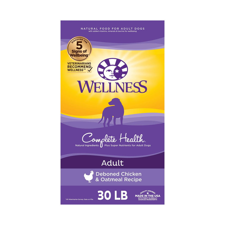 Wellness Complete Health Chicken & Oatmeal Natural Dry Dog Food 30-Pound Bag (Packaging may vary)