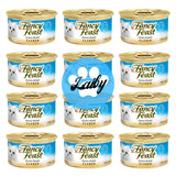 LAIBY Fancy Feast Wet Cat Food | Tuna Fish Food Flakes | Fancy Feast Canned Cat Food Wet Stickers (3 Oz Can Pack of 12)