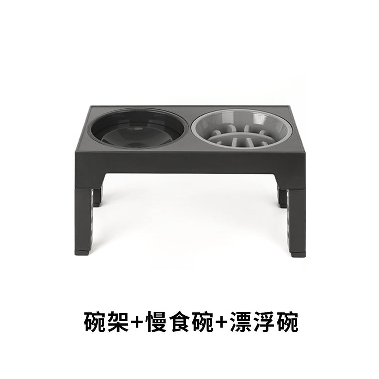 Elevated Slow Feeder Pet Bowl with Stainless Steel (2-in-1)