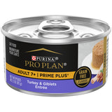 Purina Pro Plan Grain Free Senior 7+ Wet Cat Food Pate SENIOR Prime Plus Turkey & Giblets Entree - (Pack of 24) 3 oz. Pull-Top Cans