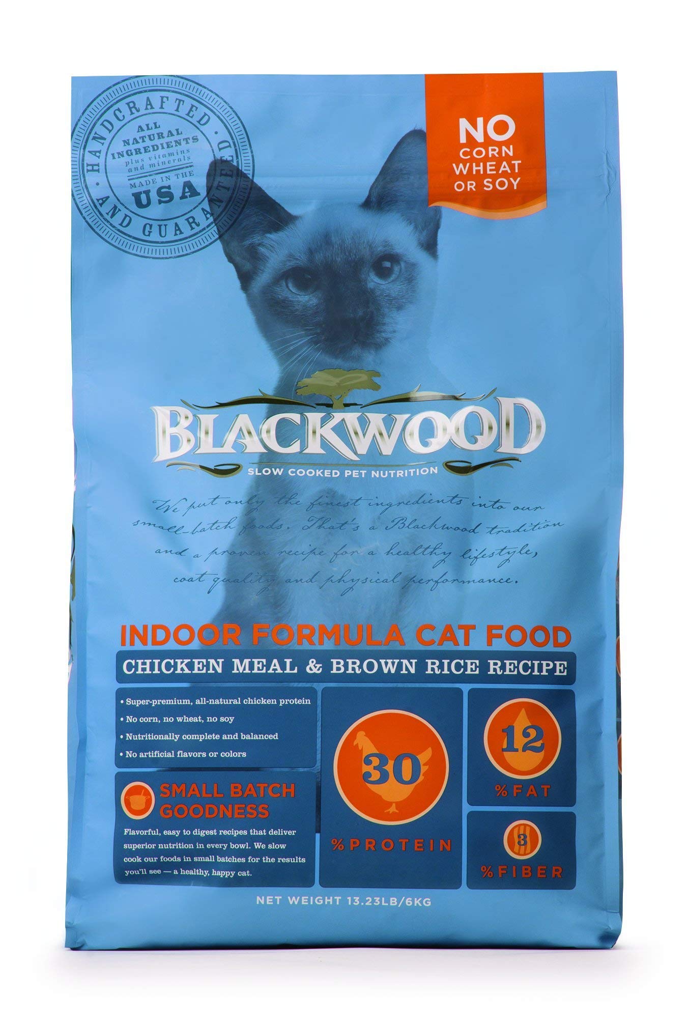 Blackwood Pet Cat Food Made In USA [Super Premium Dry Cat Food For Adult Indoor and Senior Cats] Chicken Meal and Brown Rice Recipe