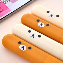 Hatterly Pet Travel Toothbrush Case with Cartoon Bear