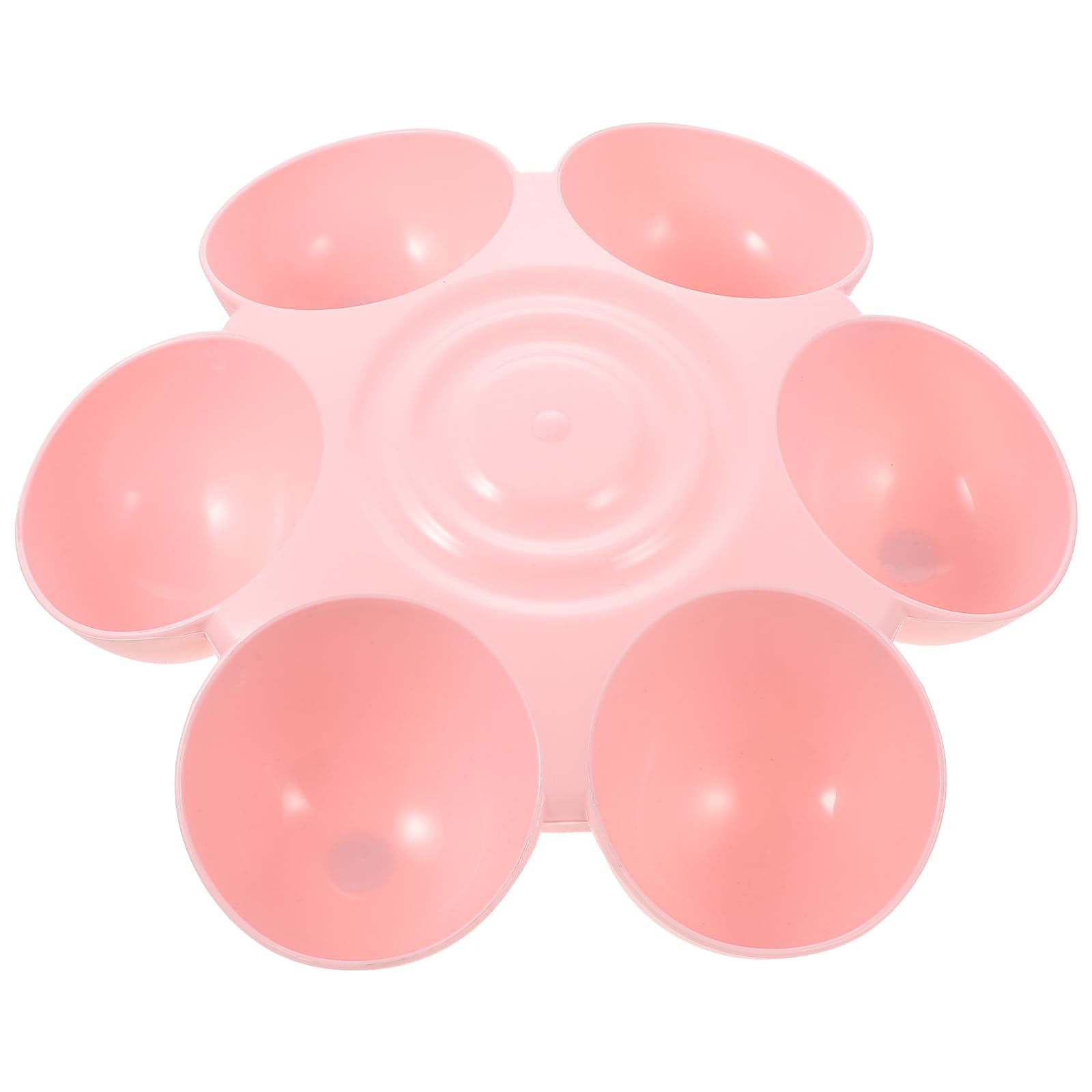 Hemobllo Cat Bowls Plastic Cat Food Water Bowls Multi-Cat Feeder 6-Meal Kitten Food Dishe Flower Petals Shaped Multiple Cat Feeder Bowl with 6 Cat Bowls Bowls Set (Pink)