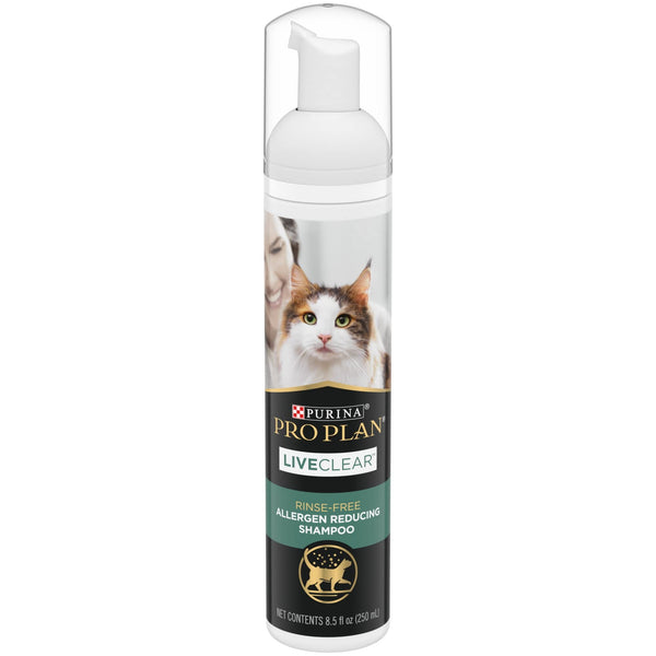 Purina Pro Plan Rinse Free Allergen Reducing Dry Shampoo for Cats LIVECLEAR Cleansing Foam - 8.5 oz