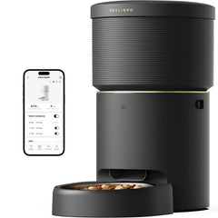 PETLIBRO Automatic Cat Feeders 5G WiFi Pet Feeder with Vacuum Food Storage for Pet Dry Food Low Food & Blockage Sensor 1-10 Meals Per Day Up to 10s Meal Call for Dog & Cat