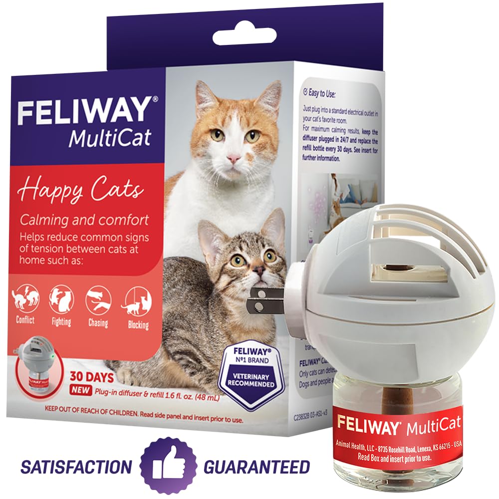 FELIWAY MultiCat Calming Pheromone Diffuser 30 Day Starter Kit (48 mL)