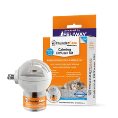 ThunderEase Cat Calming Pheromone Diffuser Kit | Powered by FELIWAY | Reduce Scratching Urine Spraying Marking and Anxiety (30 Day Supply)