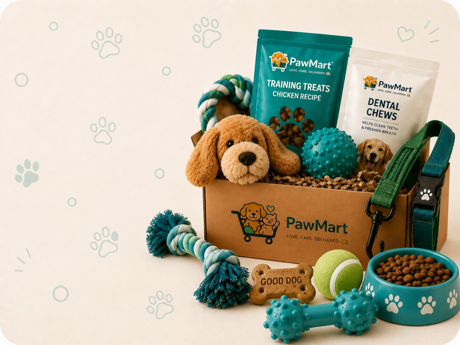PawMart dog products box